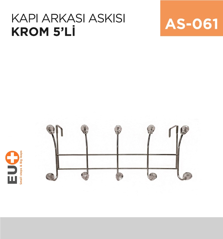 Kapı Arkası Askısı Krom 5'Li