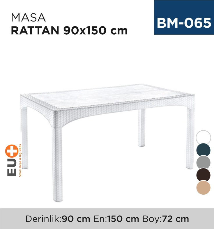 Masa Rattan 90 Cm*150 Cm (2587) - Koli:1 Adet