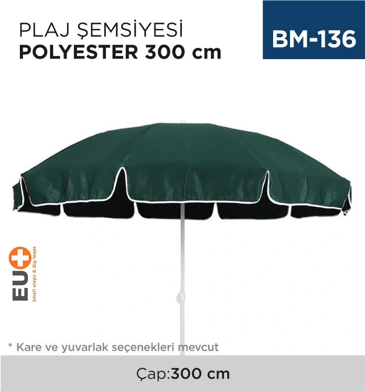 Plaj Şemsiyesi Polyester Çap:300 Cm