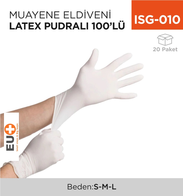 Muayene Eldiveni Latex Pudralı 100'Lü