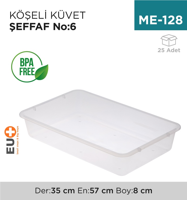 Köşeli Küvet Şeffaf No:6 (1475)