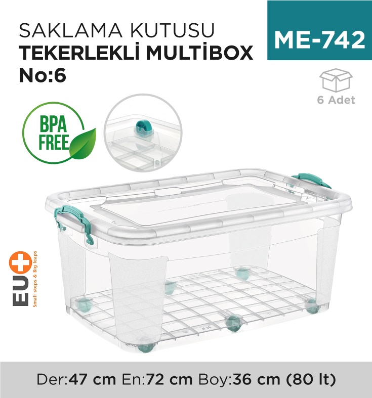 Saklama Kutusu Teker.M.Box No:6 80Lt (E-515)
