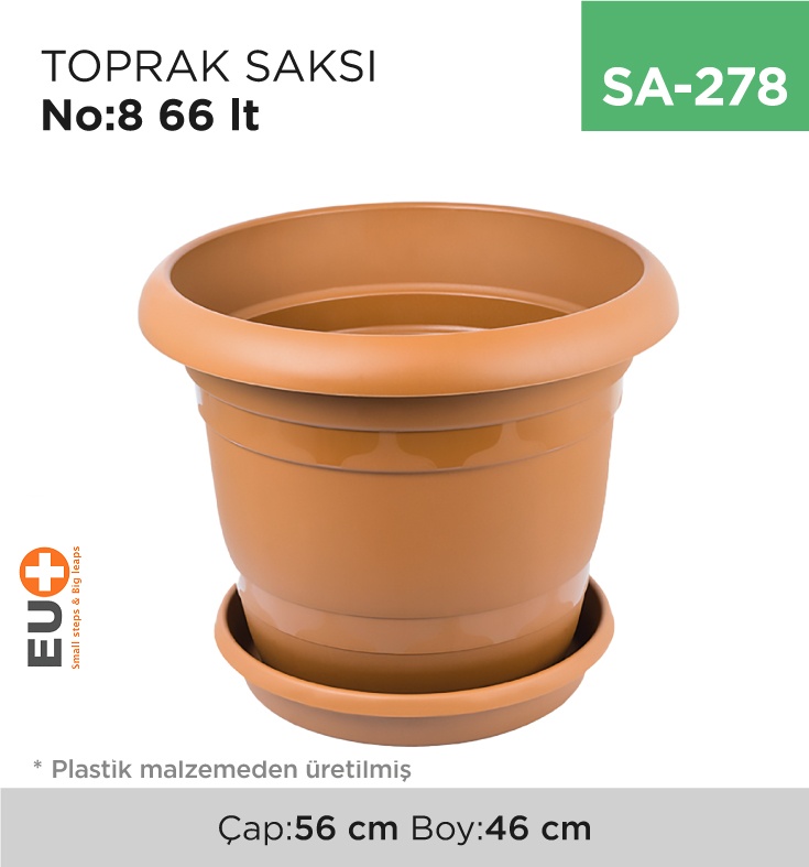 Toprak Saksı No:8 (66 Lt)