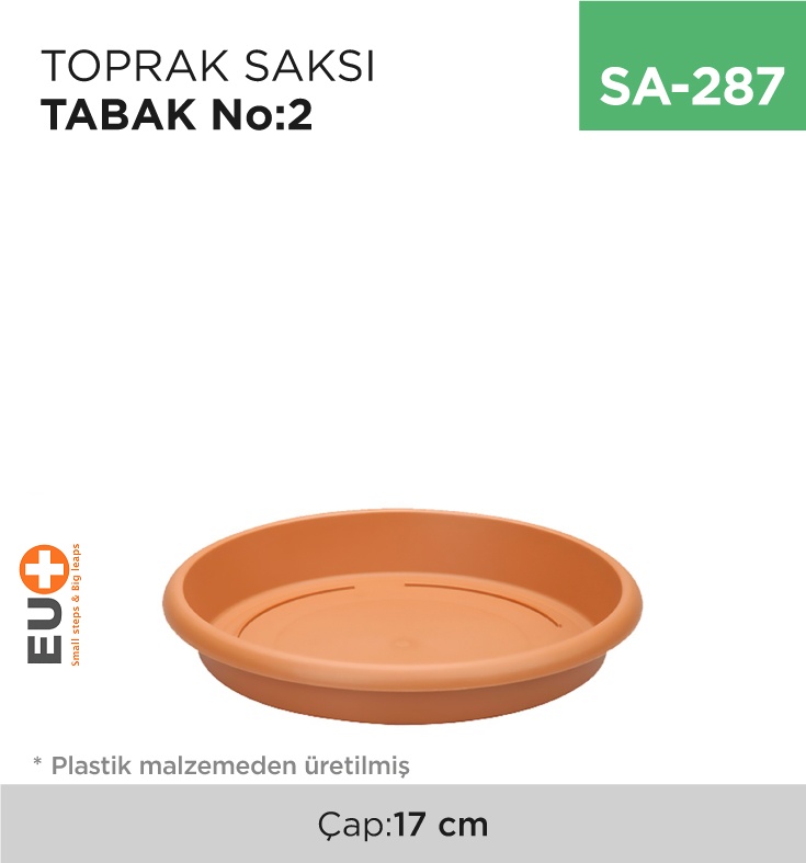Toprak Saksı Tabak No:2 (Çap:17 Cm)