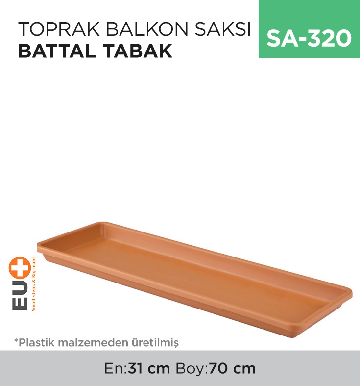 Balkon Toprak Saksı Battal Tabak