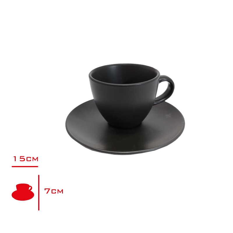 Gbs Bistro 185 Cc Çay Fincanı Tabaklı Bodrum Siyah Gbsbst02Ct141Syh