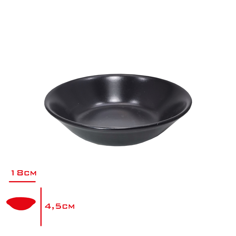 Hitit Yemek Tabak 18 Cm Siyah Ker-2516