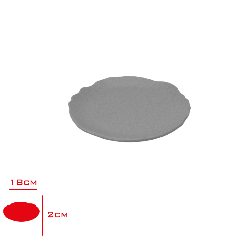 Atlas Açık Büfe Sunum 18 Cm Gri Mat G-794