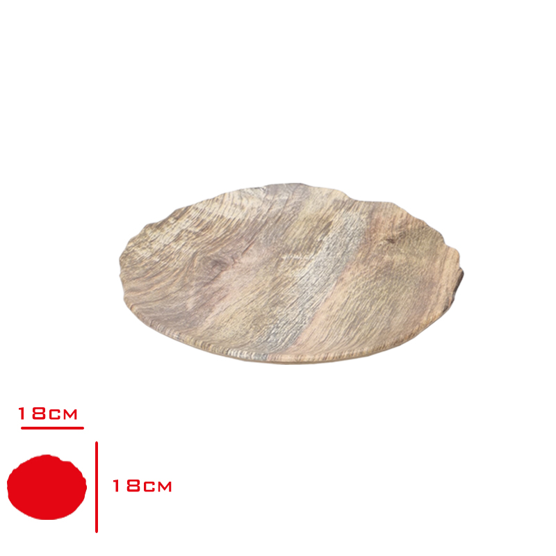 Atlas Ahşap Sunum Tabak Yuvarlak 18 Cm A-794