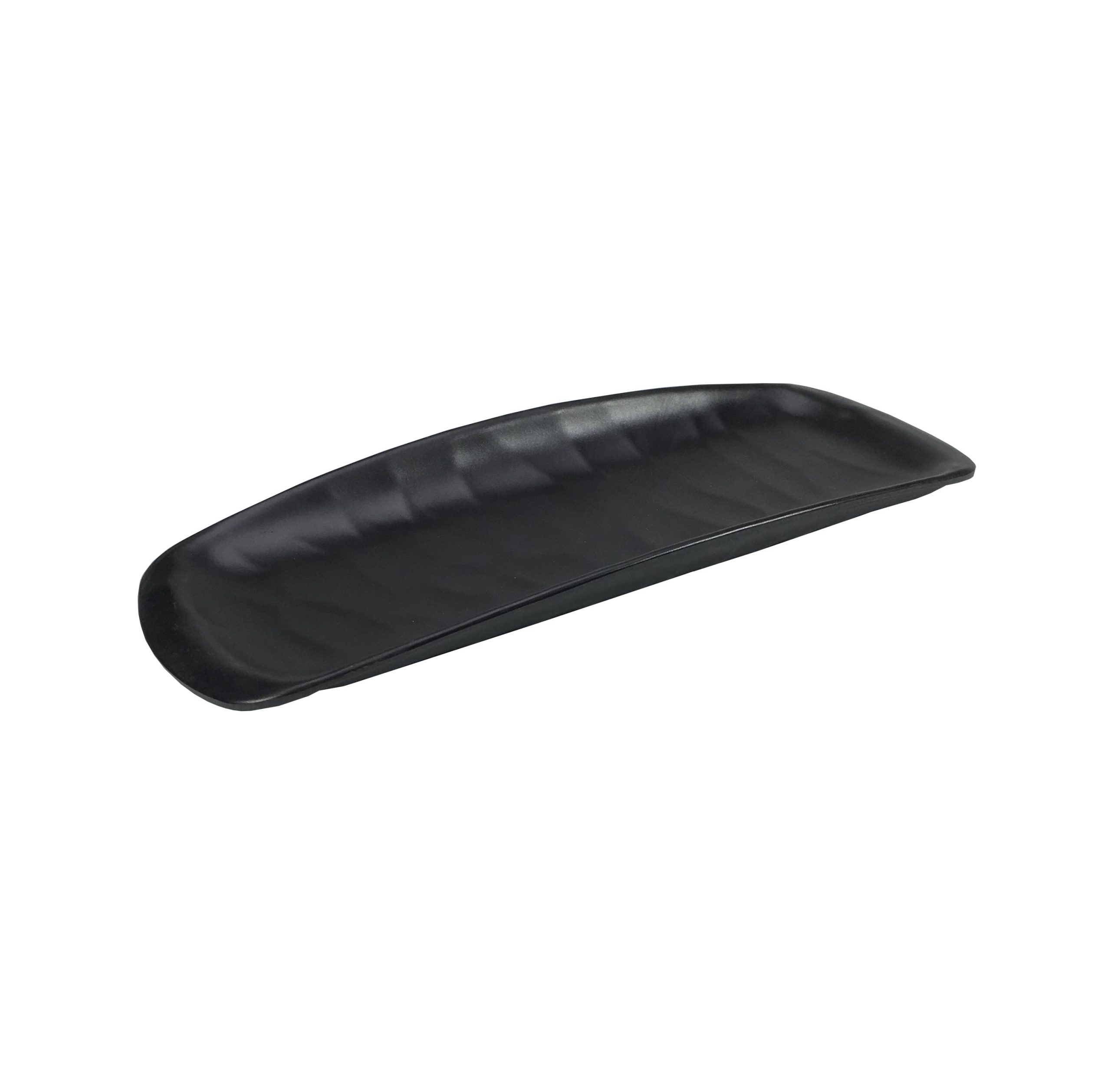 Özgül MELAMİN Porelin Kayık Tabak 11*26.5 Cm Siyah Rölyefli Tr383