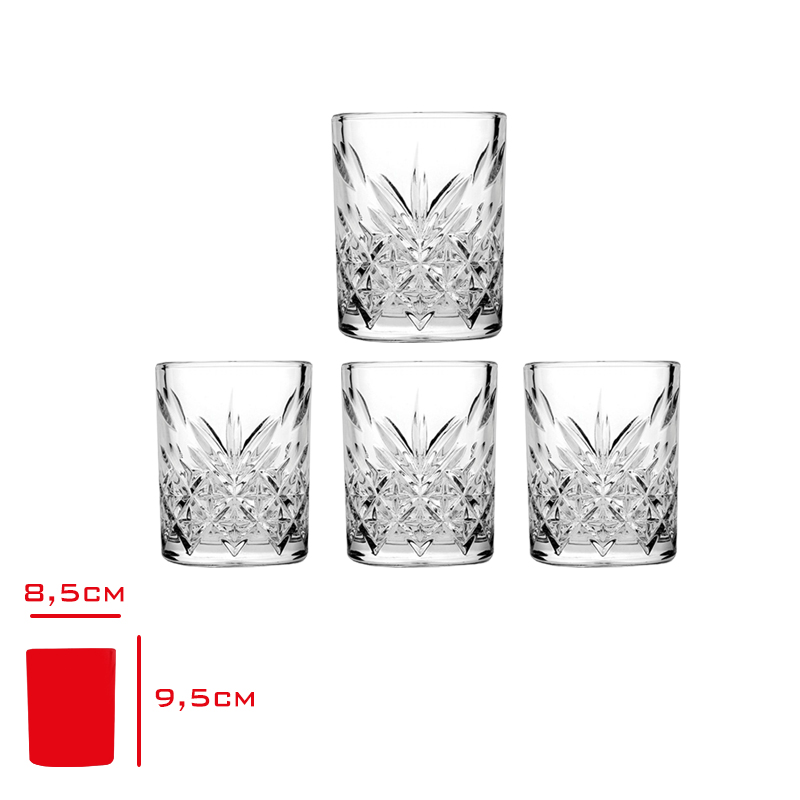Paşabahçe Cam Viski Bardağı Timeless 4 Lü 52790/4