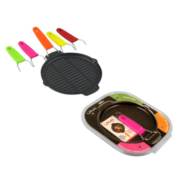 Lava Döküm Izgara Tava Yuvarlak Demonte Kulp 23 Cm Blisterli