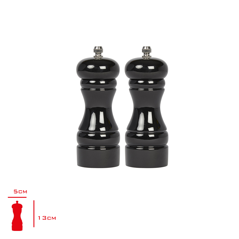Biradlı Karabiber Değirmeni 2 li Siyah 13 Cm Brd-233-2