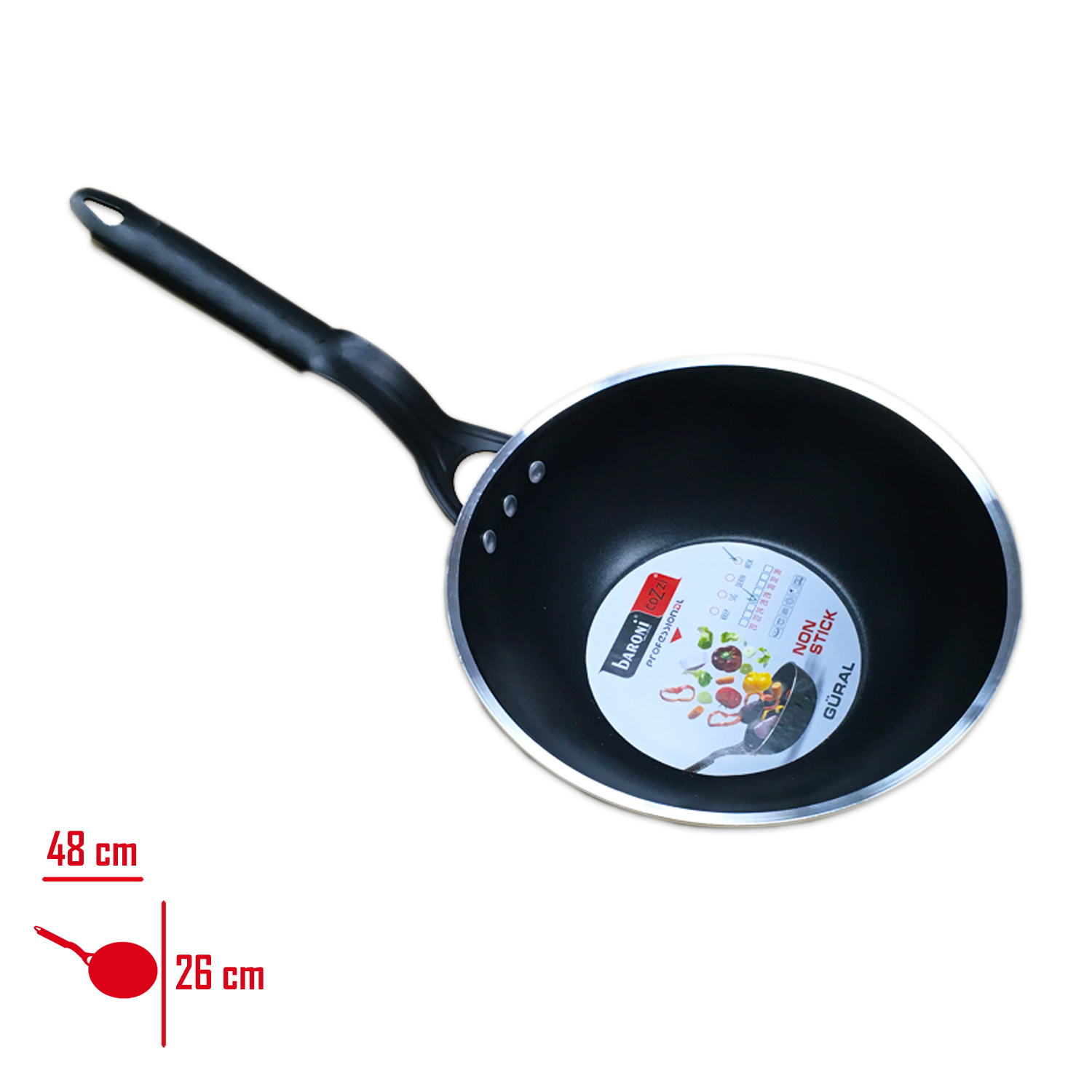 Baroni Wok Tava 26 Cm 804/26