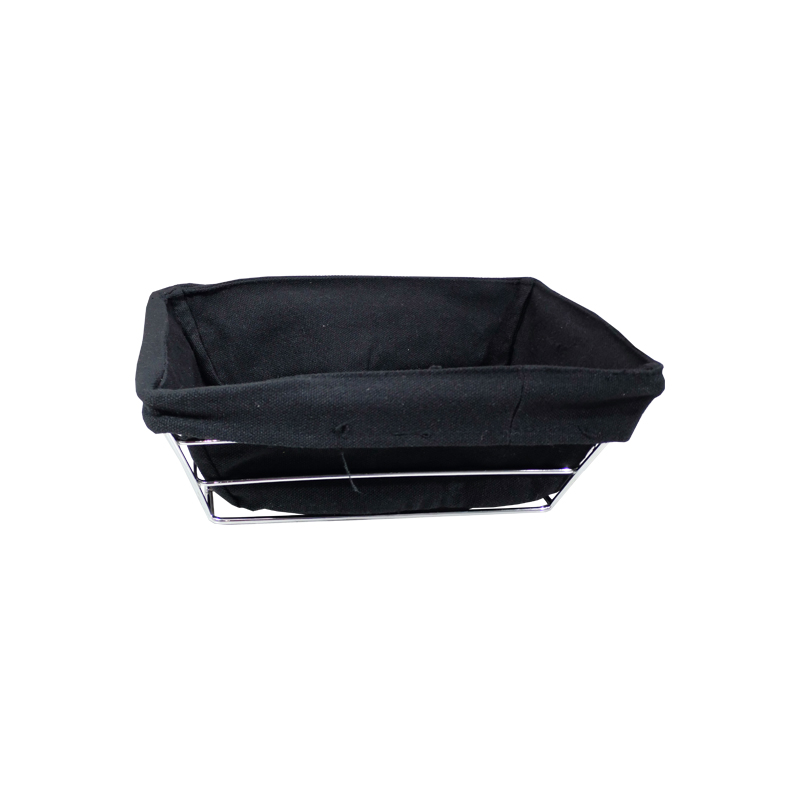 Ekmek Sepeti Metal Siyah Bezli Dikdörtgen 22*36*7.5 Flr-113 - ENDÜSTRİ