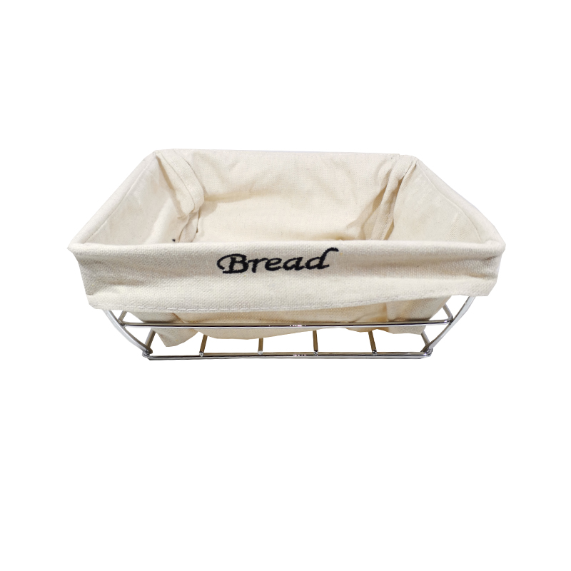 Ekmek Sepeti Metal Krem Bezli Kare  22*22*7.5 Flr-146 - ENDÜSTRİ