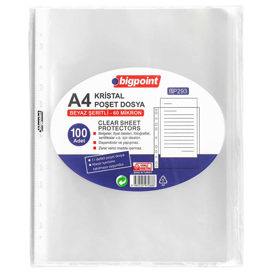 Poşet Dosya Kristal 60 Mikron 100'lü Paket - guzeltedarik.com