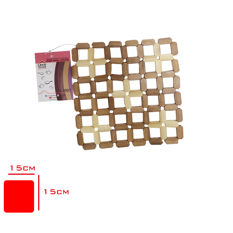 LEVA NIHALE AHSAP KARE 15*15 LV-3007 - 1. Minimum sipariş tutarı 5.000TL'dir (KDV hariç).
2. Fiyatlarımız İzmir teslim fiyatlarıdır; kargo ücreti Kargo ve Teslimat Politikası'na göre hesaplanır (₺100.000 ve üzeri siparişlerde ücretsiz).
3. Spot ve sipariş üzerine tedarik edilen ürünlerde stok durumu ve teslim süresi sipariş onayında bildirilir.
4. Kusurlu, hasarlı veya yanlış gönderilen ürünler, teslimden itibaren 14 gün içinde bildirilmesi hâlinde iade alınır.
5. Şahıs şirketlerine ve tüzel kişilere faturalı satış yapılmaktadır; bireysel tüketicilere satış yapılmamaktadır.