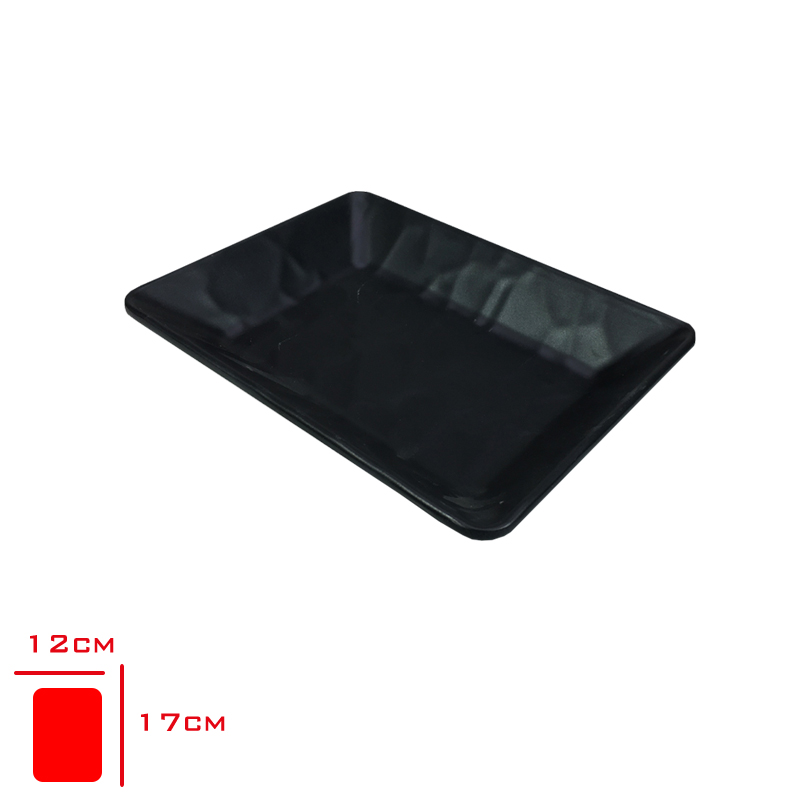 TRIA PORELIN ROLYEFLI KARE KAYIK SIYAH 17X12 CM TR472B - 