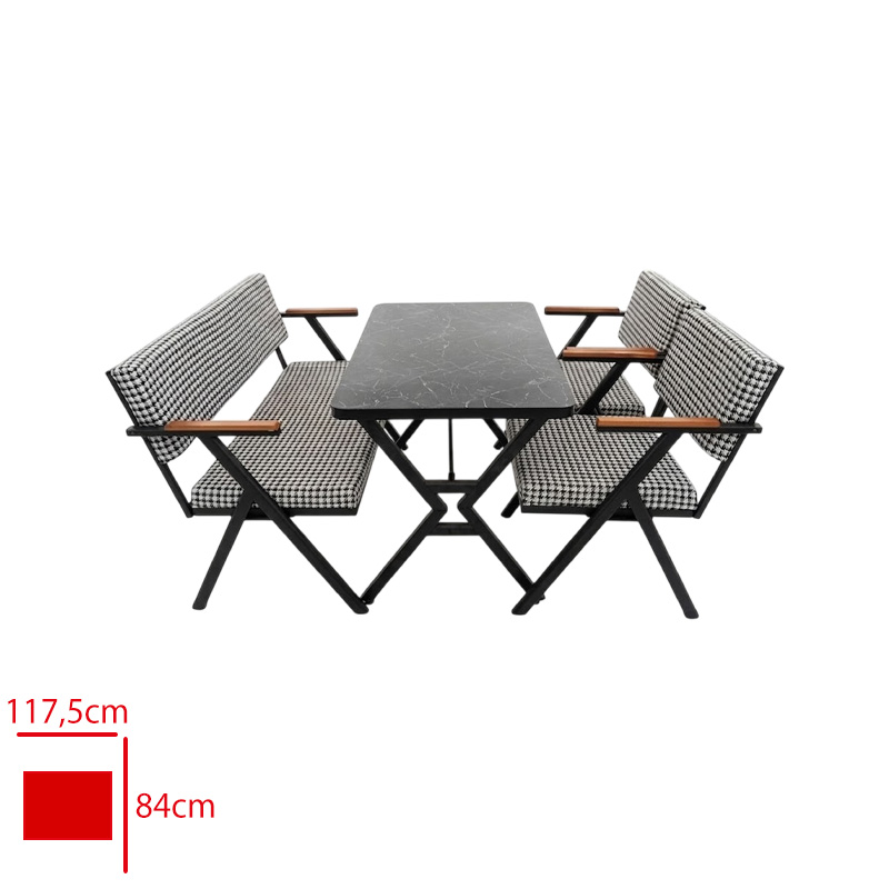 HAUSEV CAY SETI BOSTON 1 IKILI + 2 TEKLI + SEHPA SIYAH - 
