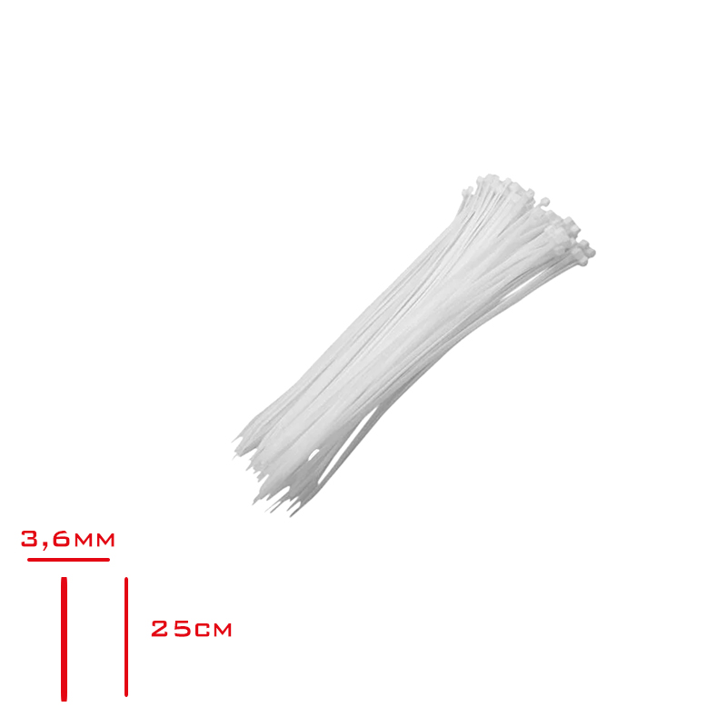 KABLO BAGI 3,6*250 MM 100 LU BEYAZ SHT-165 - 