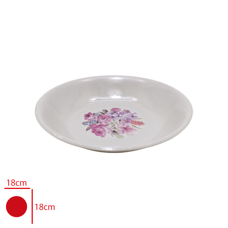 MELAMIN TABAK 18 CM CICEKLI KOD:33 - 