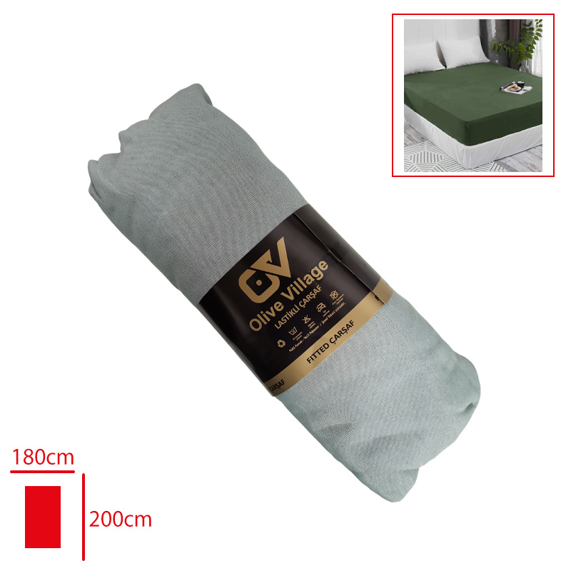 OLIVE VILLAGE LASTIKLI CARSAF PAMUK BATTAL 180*200 CM - 