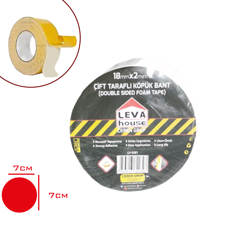 LEVA/MISTIQUE CIFT TARAFLI KOPUK BANT 18*2 MT LV-3197