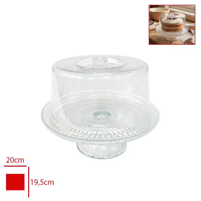 SUNUMLUK CAM AYAKLI PLASTIK KAPAKLI MONTANA MAJESTIK 19 CM SGM13137 - 