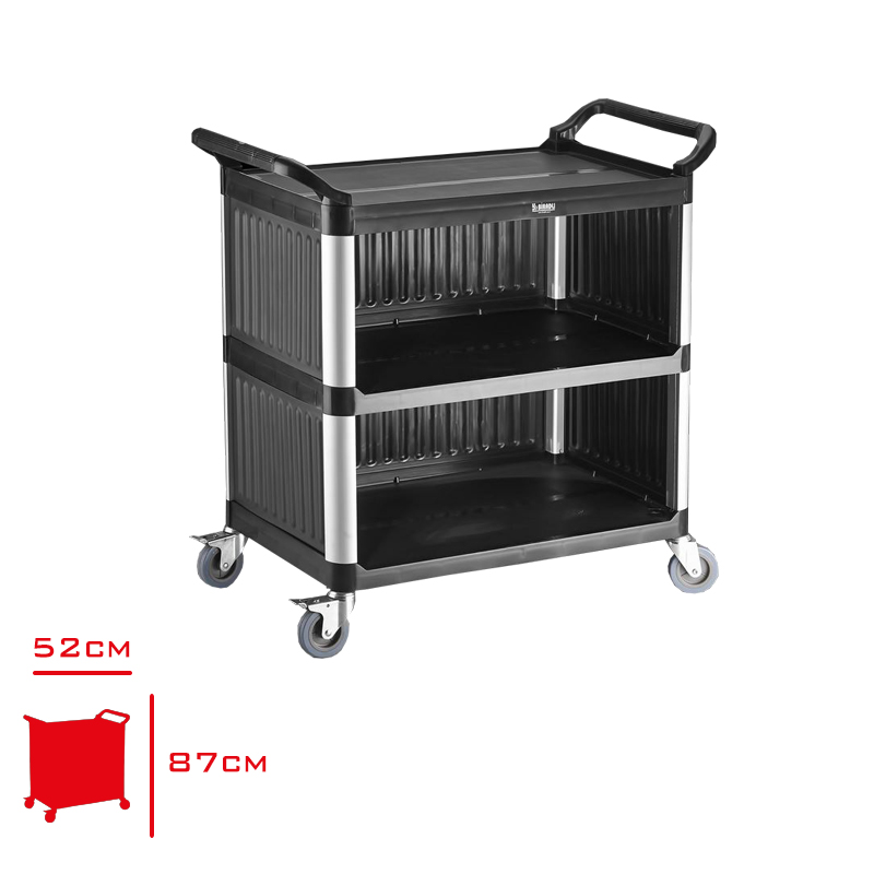 BIRADLI SERVIS ARABASI KAPALI MONOBLOK SIYAH & GRI BRD-53 - 