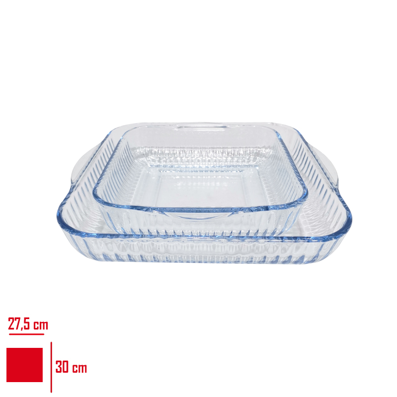 BORART CAM FIRIN TEPSI SETI KARE OPTIK DESENLI 2 LI 145328 - 