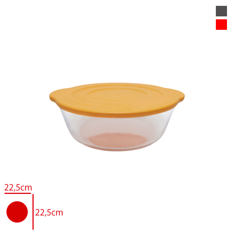 BORART CAM TENCERE YUVARLAK PLASTIK KAPAKLI 45001 PF - 