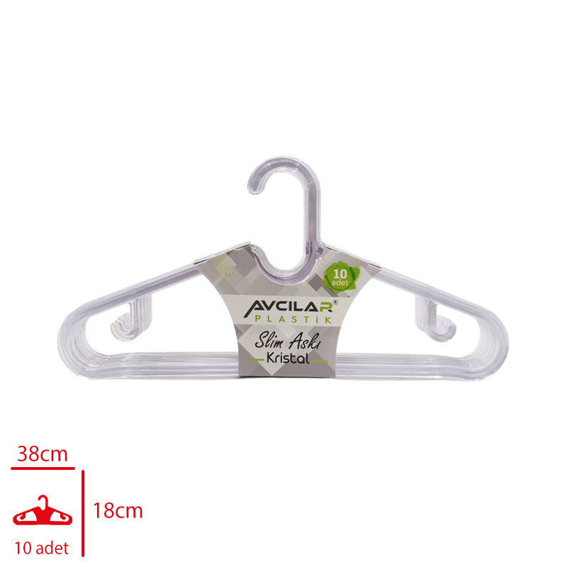 SLIM ELBISE ASKISI KRISTAL 10 LU AV-124 - 