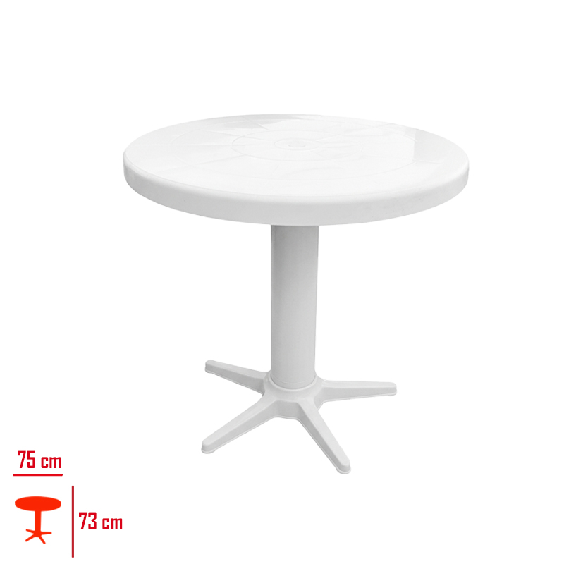 MASA 75 CM YUVARLAK BEYAZ ROSE MMB200610 GF205 - 