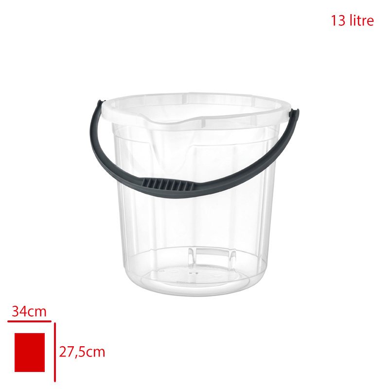MERDEM TEMIZLIK VE SU KOVASI OLUKLU SEFFAF 13 LT MRD-261 - 