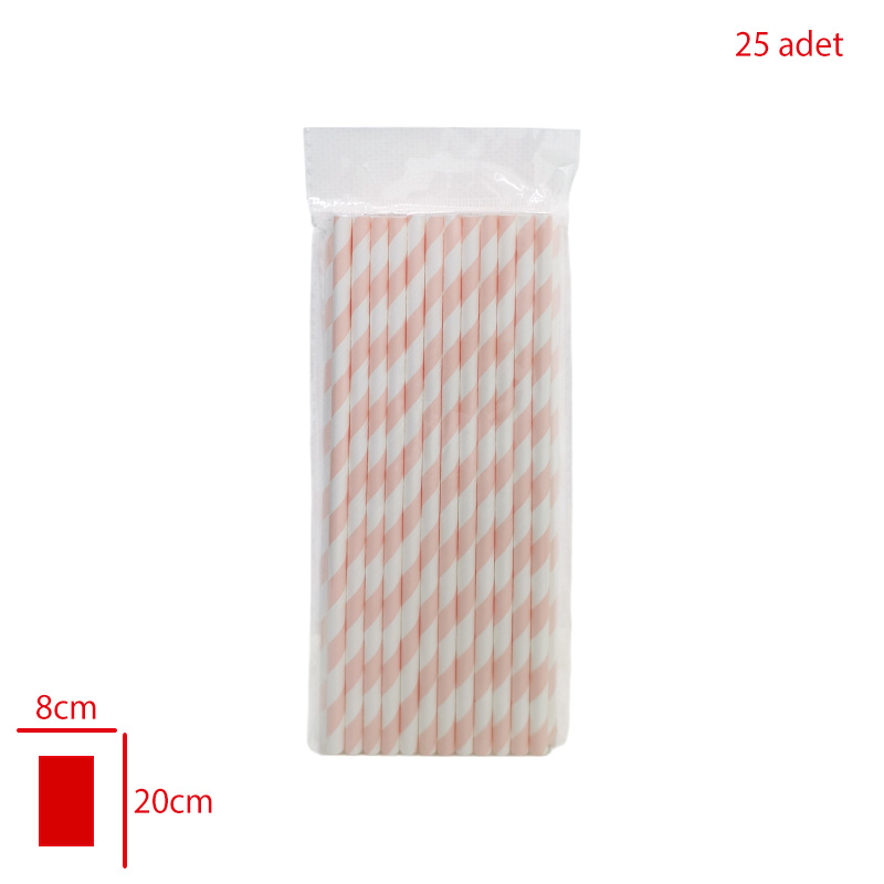 LEVA PIPET KAGIT 25 LI RENKLI CIZGILI LV11040 - 
