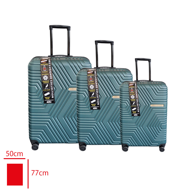 FIRST POLO'S VALIZ 3 LU SET ABS PETROL YESILI - 