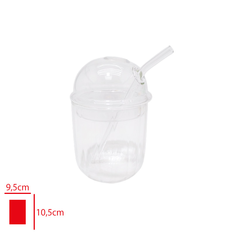 LEVA CAM PIPETLI BARDAK CAM KAPAK CIZGILI LV-51025 - 