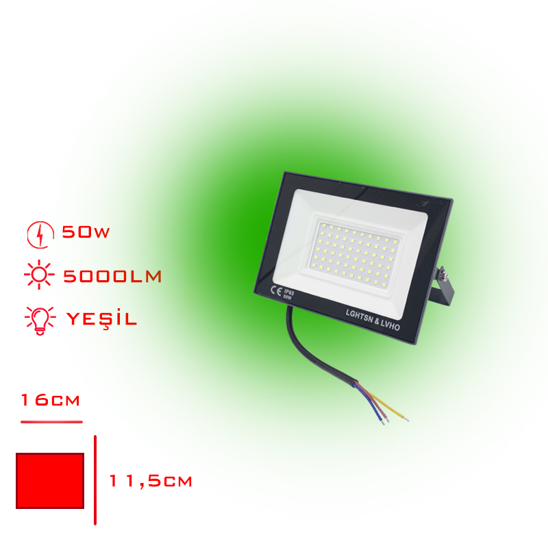 LEVA PROJEKTOR LED SLIM 50W YESIL ISIK LV-3147 / G