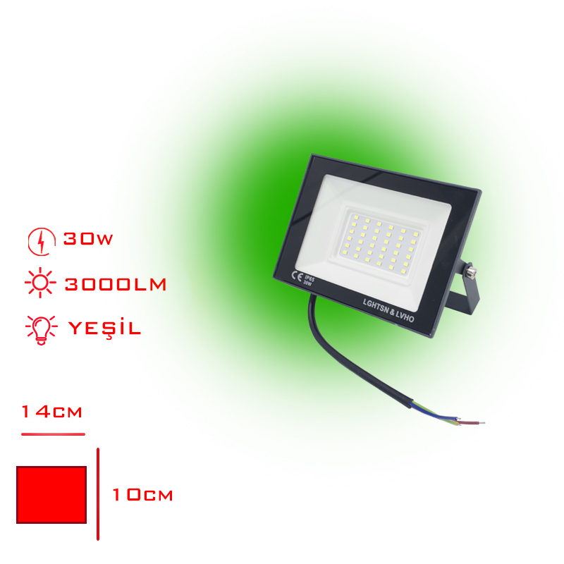 LEVA PROJEKTOR LED SLIM 30W YESIL ISIK LV-3146 / G