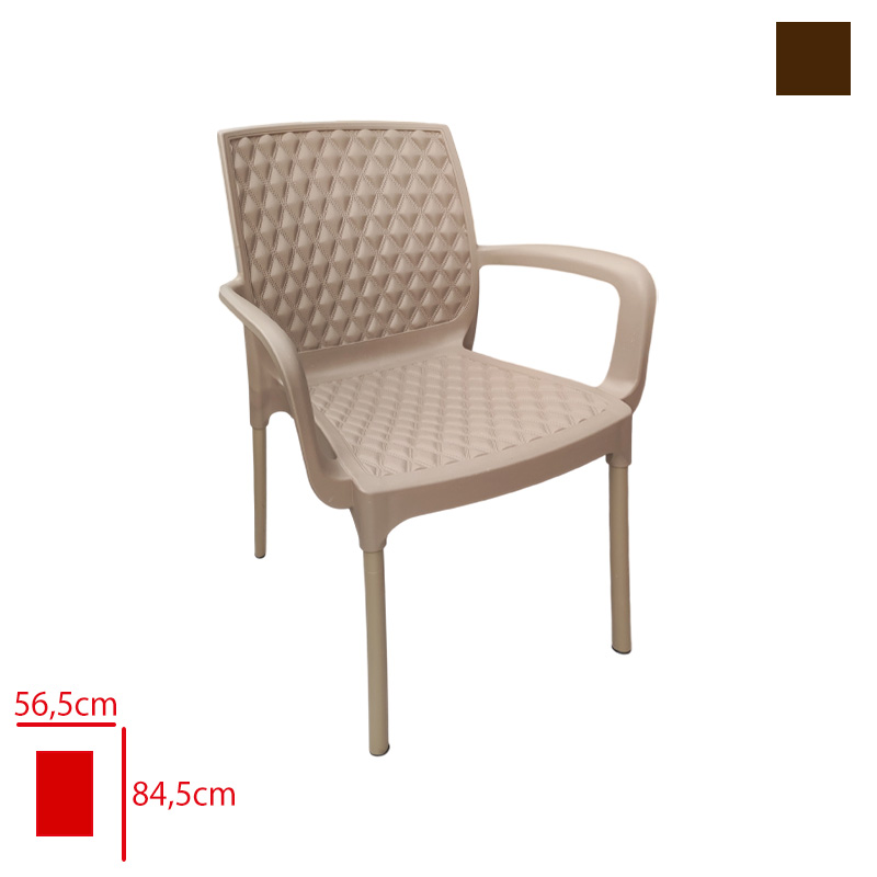 FLORYA KOLTUK METAL AYAK RATTAN URGUP CAPPUCINO-TIK-KAHVE - 