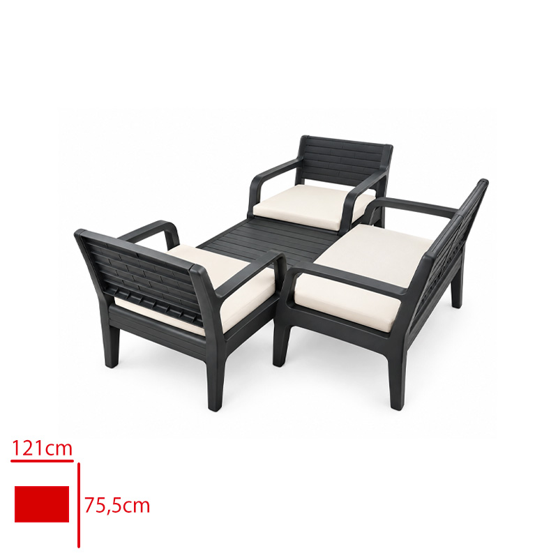 FLORYA OTURMA GRUBU HAVANA RATTAN 1 IKILI 2 TEKLI 1 SEHPA