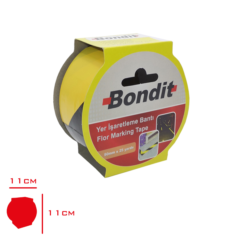 BONDIT YER ISARETLEME BANDI SARI SIYAH 50 MM*25 YDS BNY5025 - 1. Minimum sipariş tutarı 5.000TL'dir (KDV hariç).
2. Fiyatlarımız İzmir teslim fiyatlarıdır; kargo ücreti Kargo ve Teslimat Politikası'na göre hesaplanır (₺100.000 ve üzeri siparişlerde ücretsiz).
3. Spot ve sipariş üzerine tedarik edilen ürünlerde stok durumu ve teslim süresi sipariş onayında bildirilir.
4. Kusurlu, hasarlı veya yanlış gönderilen ürünler, teslimden itibaren 14 gün içinde bildirilmesi hâlinde iade alınır.
5. Şahıs şirketlerine ve tüzel kişilere faturalı satış yapılmaktadır; bireysel tüketicilere satış yapılmamaktadır.