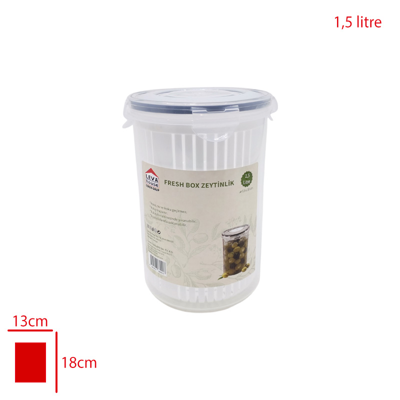LEVA HOUSE FRESH BOX ZEYTINLIK 1,5 LT - 1. Minimum sipariş tutarı 5.000TL'dir (KDV hariç).
2. Fiyatlarımız İzmir teslim fiyatlarıdır; kargo ücreti Kargo ve Teslimat Politikası'na göre hesaplanır (₺100.000 ve üzeri siparişlerde ücretsiz).
3. Spot ve sipariş üzerine tedarik edilen ürünlerde stok durumu ve teslim süresi sipariş onayında bildirilir.
4. Kusurlu, hasarlı veya yanlış gönderilen ürünler, teslimden itibaren 14 gün içinde bildirilmesi hâlinde iade alınır.
5. Şahıs şirketlerine ve tüzel kişilere faturalı satış yapılmaktadır; bireysel tüketicilere satış yapılmamaktadır.