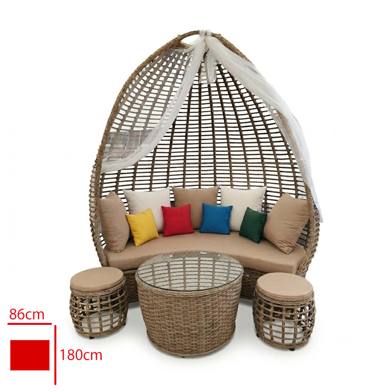 FORMET KAPADOKYA TAKIM 2+1+1+SEHPA RATTAN CAPPUCINO/MINDER CAPPUCINO - 