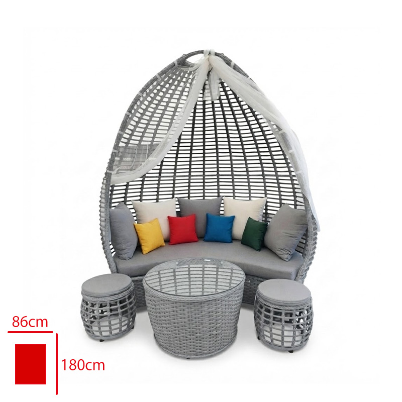 FORMET KAPADOKYA TAKIM 2+1+1+SEHPA RATTAN GRI/MINDER GRI - 