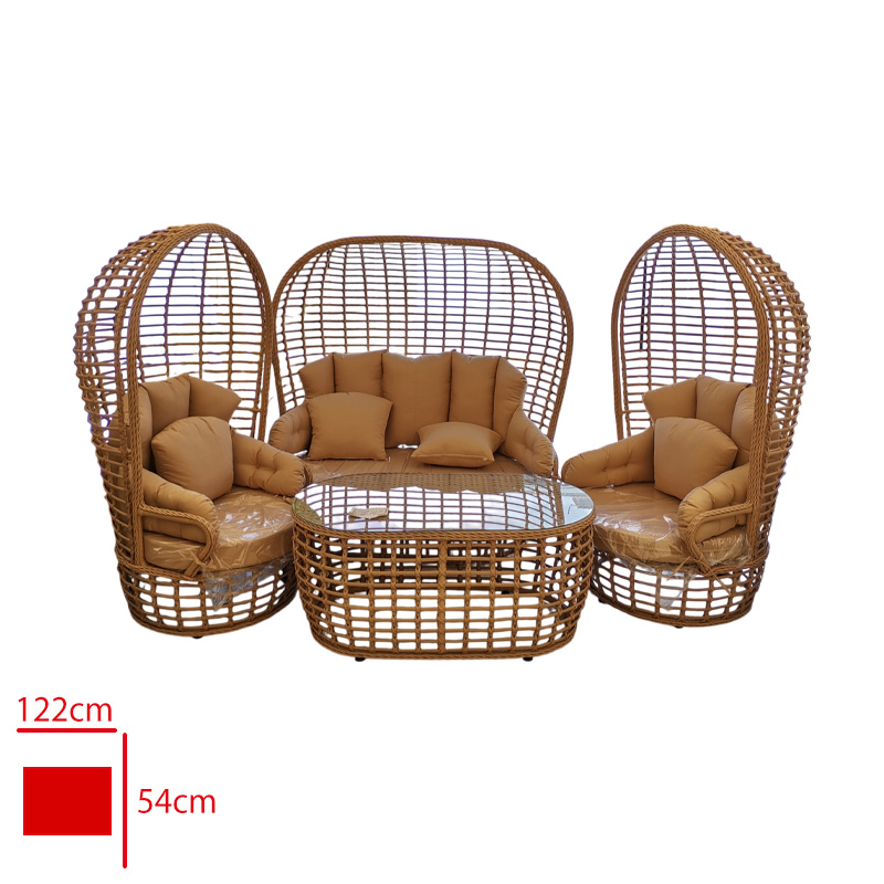 FORMET NEST TAKIM 2 TEKLI+ 1 IKILI + SEHPA RATTAN CAPPUCINO/MINDER CAPPUCINO