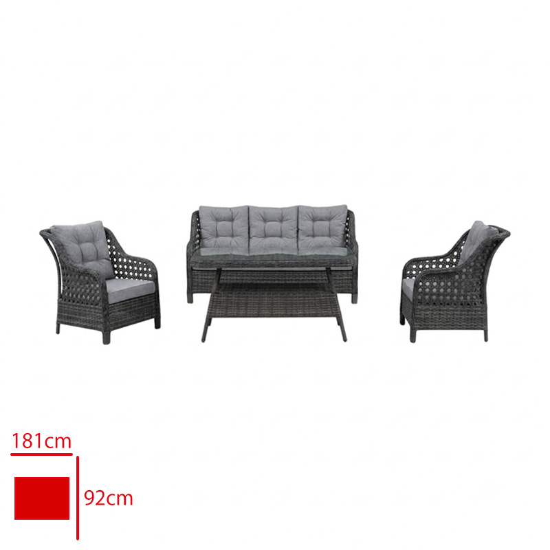 FORMET FAMILY TAKIM 3+1+1+SEHPA RATTAN ANTRASIT/MINDER GRI - 