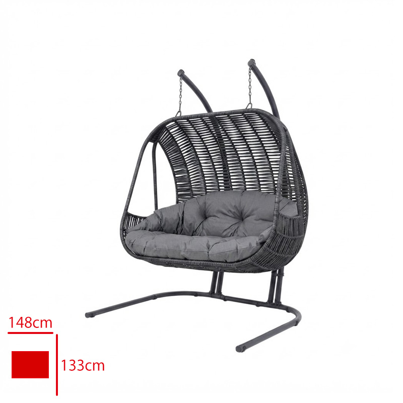 FORMET SALINCAK BALINA CIFTLI RATTAN/ANTRASIT MINDER/GRI - 