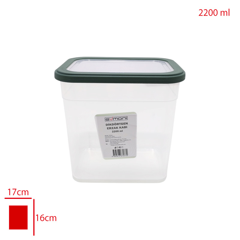 EVMONI ERZAK KABI DIKDORTGEN 2200 ML - 
